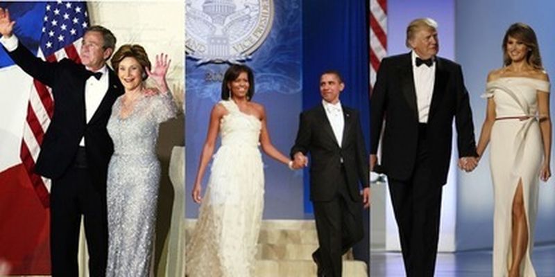 От Барбары Буш до Мелании Трамп: как выглядели самые известные первые леди США на инаугурациях президентов/Какие наряды выбирали жены американских президентов