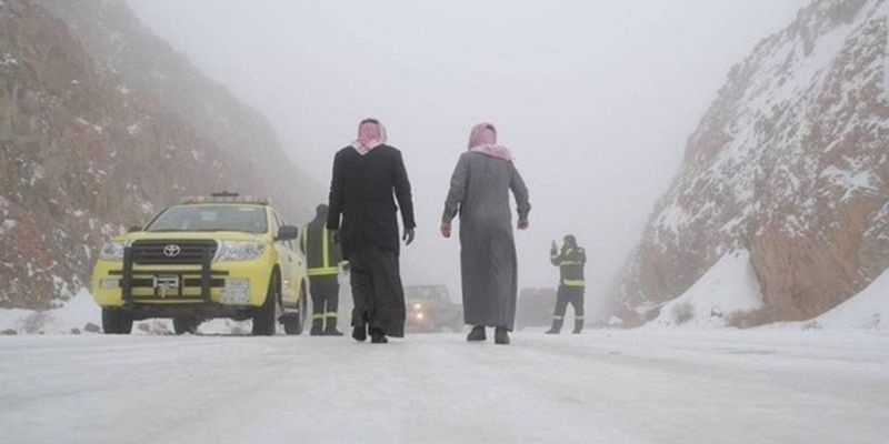 Саудовскую Аравию засыпало снегом