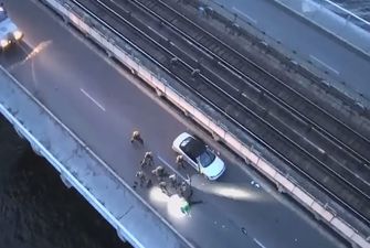 Опубликовано видео задержания мужчины, угрожавшего взорвать мост Метро