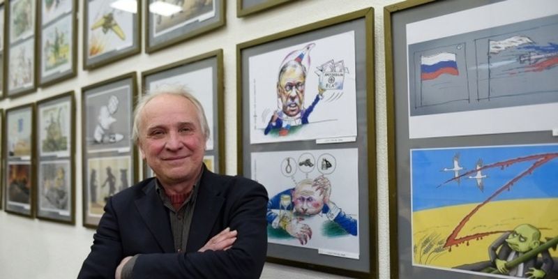 В Киеве презентовали выставку карикатур «100 взглядов на войну»