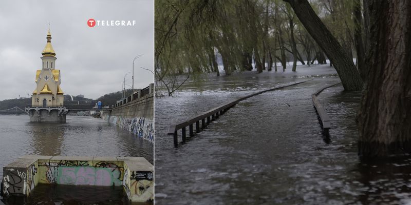 Вода заливает набережную и парки: Киев продолжает подтапливать