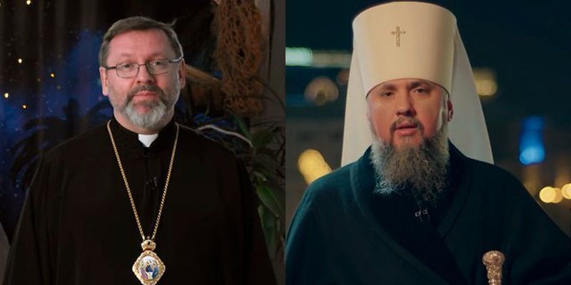 Митрополит Епіфаній та архієпископ Святослав привітали українців з Різдвом