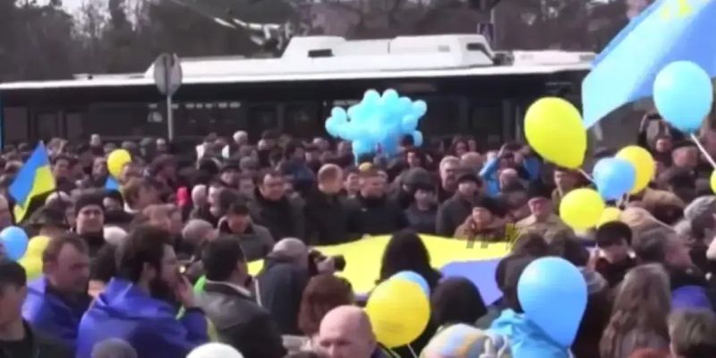 В Симферополе прошел митинг против оккупации. ВИДЕО