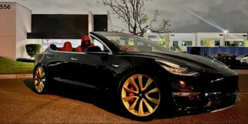 Илону Маску и не должно нравиться: украинцы превратили Tesla Model 3 в элегантный кабриолет