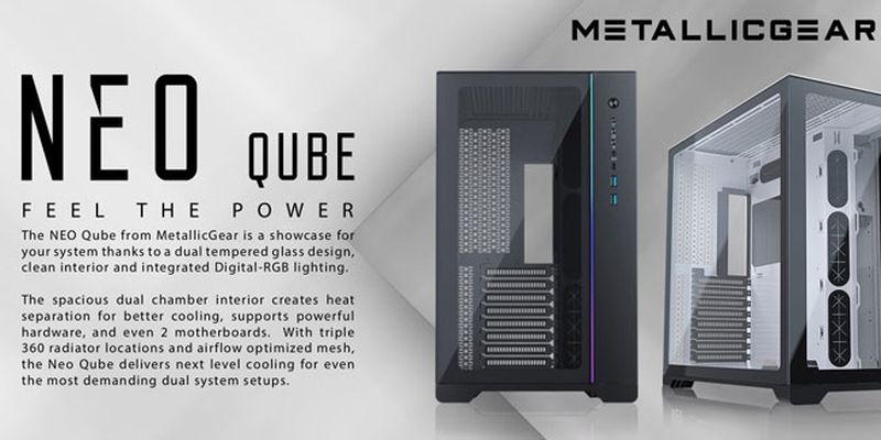 Phanteks выпускает корпус MetallicGear NEO Qube с поддержкой двух материнских плат