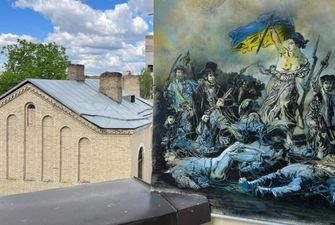 Парижский художник Кристиан Геми создал граффити на разрушенных домах Киевщины