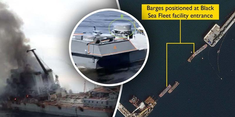 Россия перекрыла порт в Новороссийске баржами: защищается так от дронов ВСУ