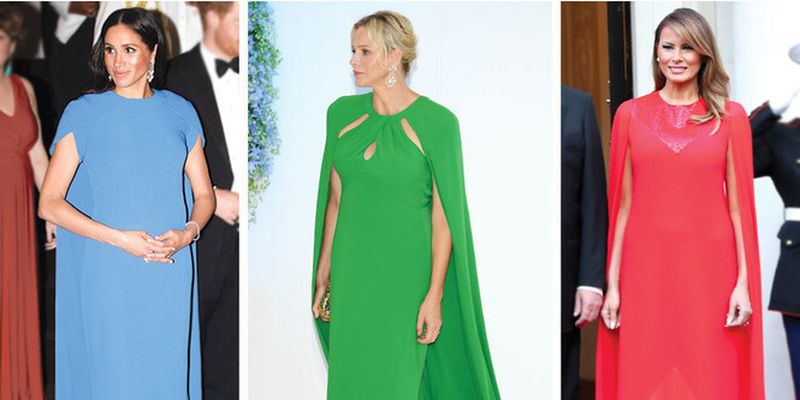 Идеальные платья-кейпы на вечер, как у Мелании Трамп и герцогини Меган