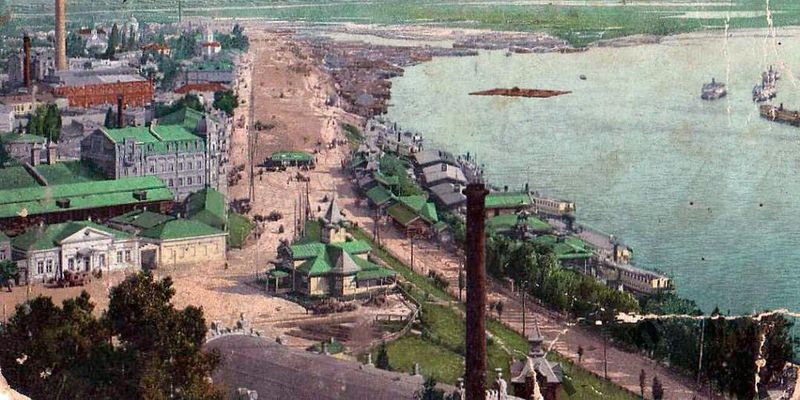 Все утопало в зелени: как выглядела Почтовая площадь в Киеве в 1900-тых годах