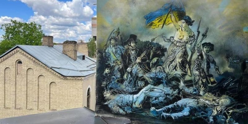 Парижский художник Кристиан Геми создал граффити на разрушенных домах Киевщины