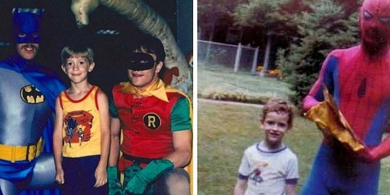 20 забавных и неловких фотографий детей, позирующих с супергероями и популярными персонажами комиксов 70-х и 80-х годов