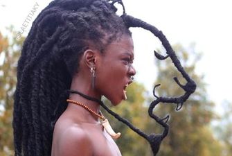 Бюстгальтер, наушники и фигуры животных - все это девушка делает из своих волос: листаем Инстаграм дня/В Instagram все популярнее становится аккаунт 23-летней художницы из Кот-д’Ивуара