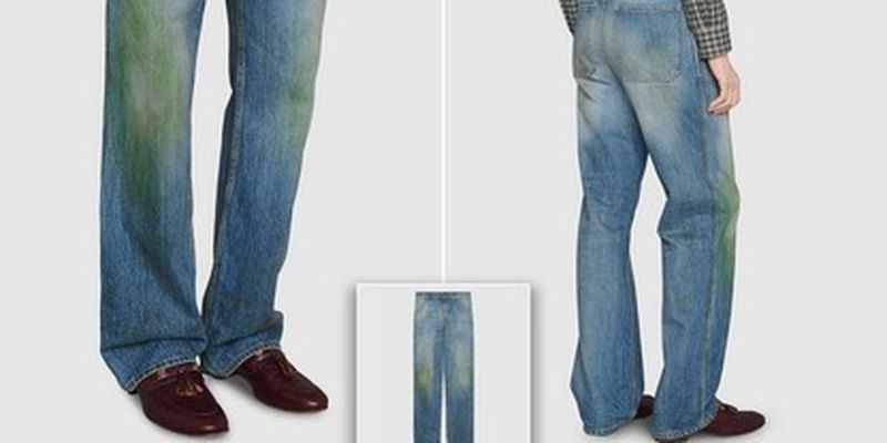 Модный бренд выпустил джинсы с пятнами от травы - приобрести "грязные" брюки можно за $800/Джинсы выглядят так, будто в них долго играли в местном парке