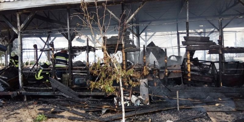 Под Днепром сгорел бар: огонь уничтожил кухню и летнюю террасу
