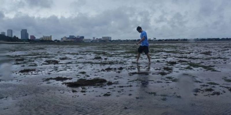 Адская воронка. Мощный ураган "Иан" высосал всю воду из устья залива Тампа