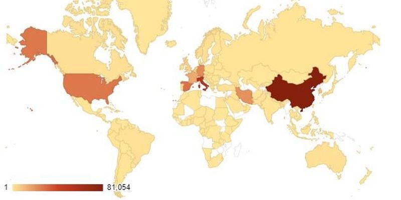 Коронавірус - карта поширення 28 березня
