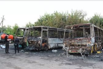 Под Киевом ночью сгорели три микроавтобуса для льготников