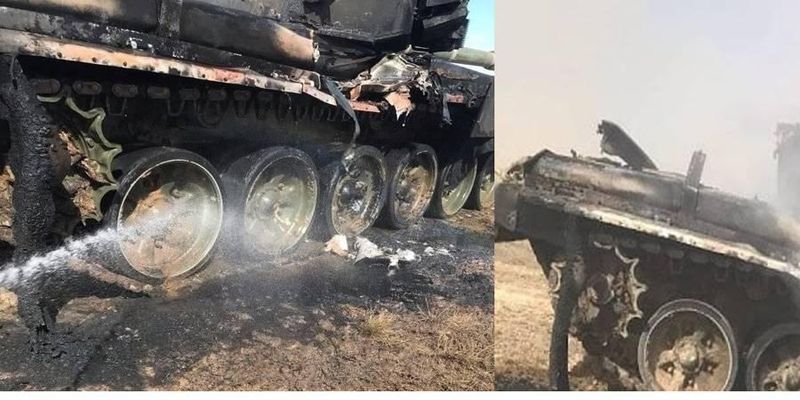 В сети появились фото, как российские военные взорвали свой же танк на учениях