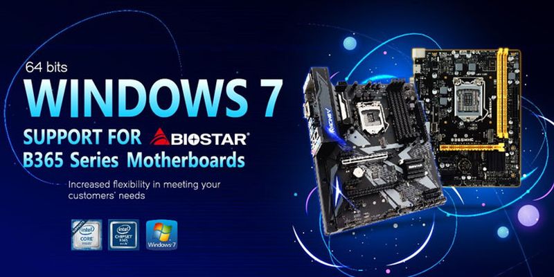Biostar подтвердила поддержку Windows 7 для материнских плат Intel B365