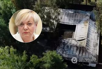 Под Киевом сожгли дом Гонтаревой: видео с высоты птичьего полета