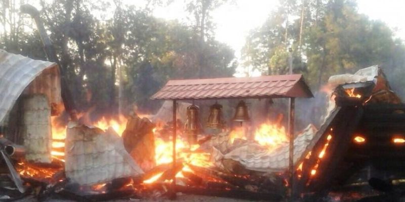 Церква УПЦ МП у Кривому Розі згоріла вщент: фото