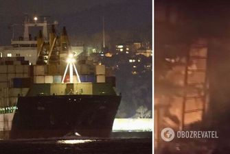 Войска РФ обстреляли судно "Тузла" под флагом Турции в порту Херсона: начался пожар. Видео