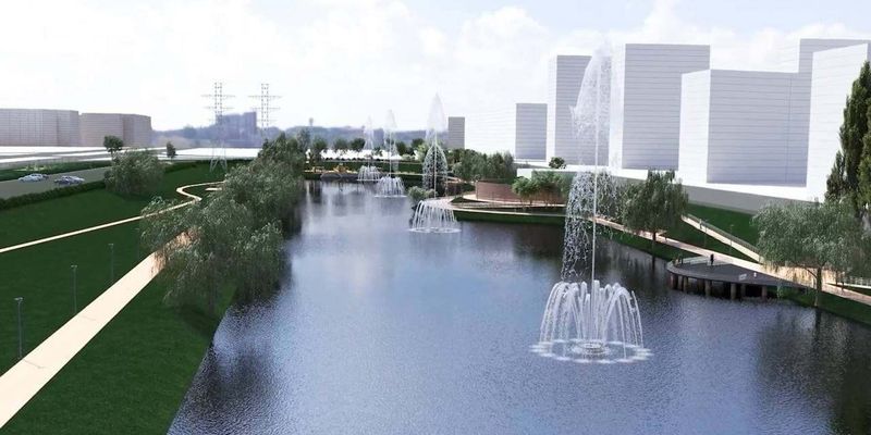 Будет вторая "Венеция": в Киеве появится парк с фонтанами на воде, фото