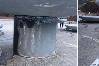 В сети показали новый фонтан в Киеве, который уже разрушается