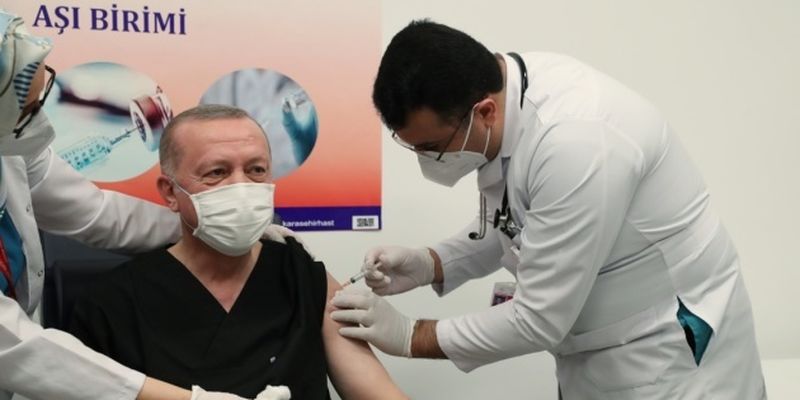 Эрдогану сделали первую прививку от коронавируса