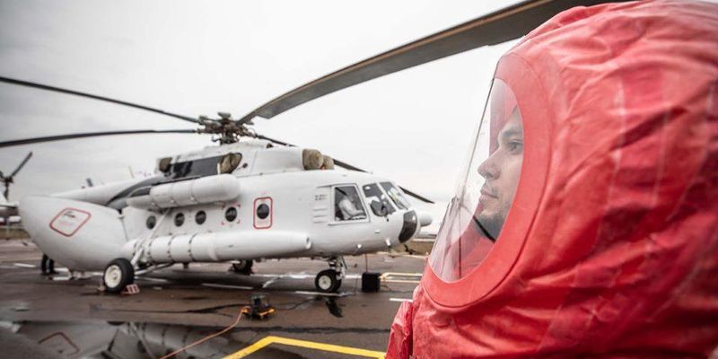 МВД показало вертолет, которым будут транспортировать вероятных больных коронавирусом