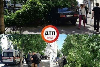 В центре Киева авто вылетело на тротуар и сбило пешеходов: фото