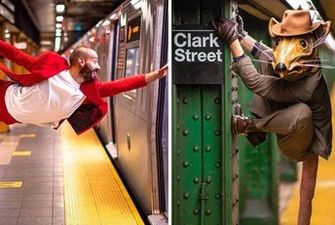 В метро Нью-Йорка бродят люди-крысы, толпы танцоров и живая елка - фотограф снимает самых необычных пассажиров подземки/Самые яркие персонажи нью-йоркского метро