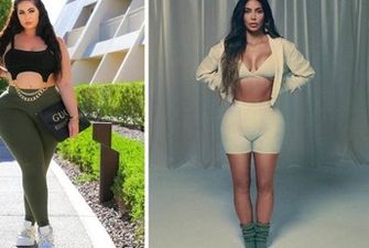Инстаграм-модель зовет себя двойником Ким Кардашьян, но люди советуют не торопиться и для начала похудеть/Девушка старается не отставать от своего кумира