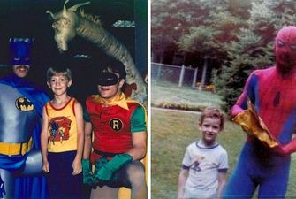 20 забавных и неловких фотографий детей, позирующих с супергероями и популярными персонажами комиксов 70-х и 80-х годов