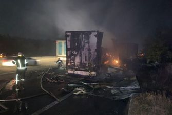 В Одесской области тягач въехал в грузовик, вспыхнул пожар