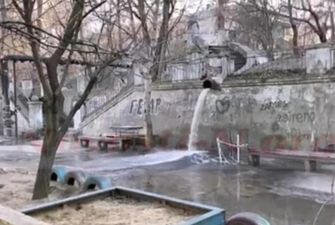 Воды по колено: в Николаеве из-за прорыва водопровод двор превратился в «водоем»