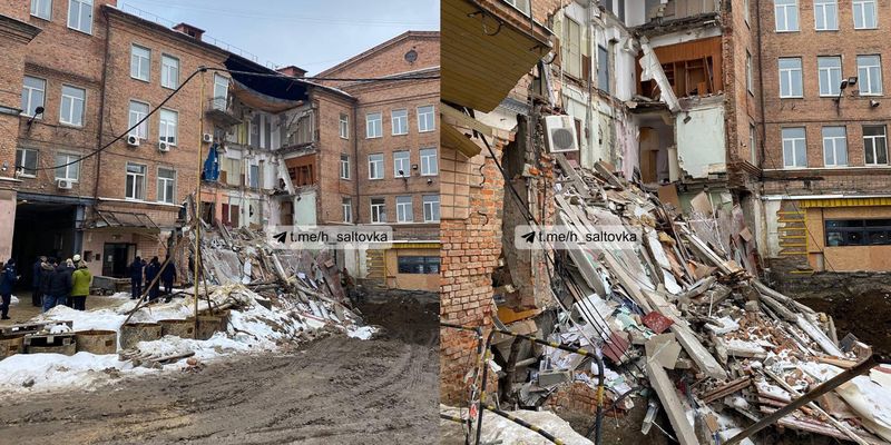 В Харькове на головы людям обвалилось офисное здание