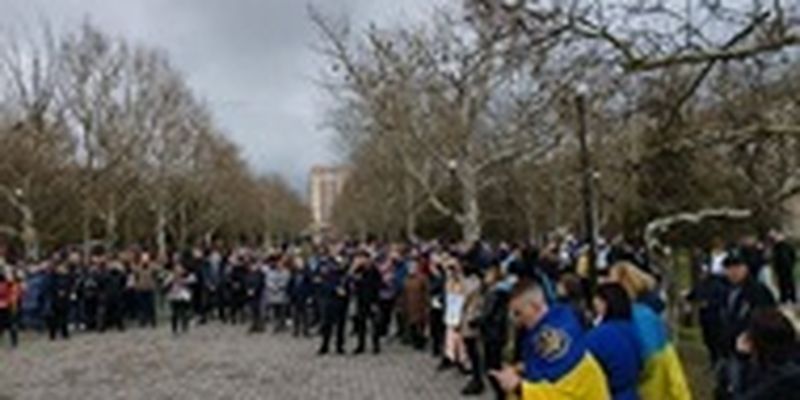 В Херсоне прошел антироссийский митинг