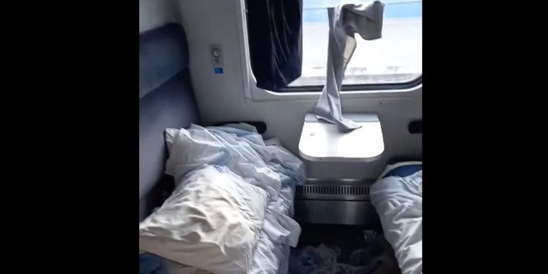 Проводница показала бардак, оставленный в поезде "юными гимнастами" из Днепра
