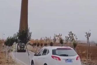 "Вона падає". Відео перевезення гігантської лопаті вітряка нажахало Мережу