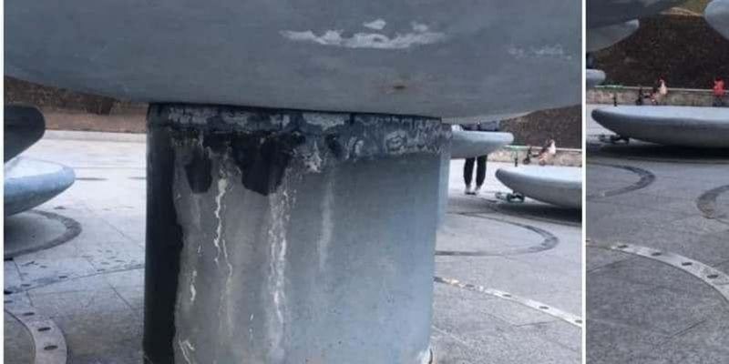 У мережі показали новий фонтан у Києві, який вже руйнується