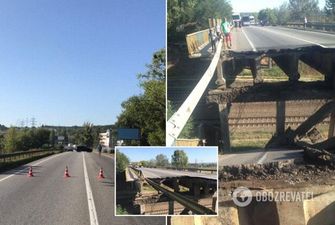 В Харькове обвалился автомобильный мост: первые фото и видео ЧП