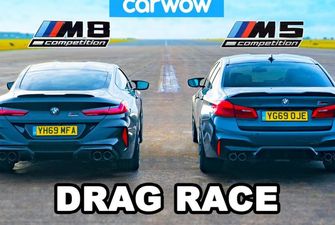 В сети показали гонку автомобилей BMW M8 и M5