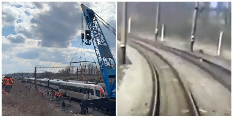 Как "Интерсити" сошел с рельс: авария поезда в Днепропетровской области попала на видео