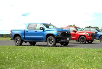 Большие пикапы Ford, Chevrolet и Toyota сравнили в заезде по прямой